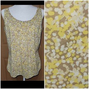 Chadwicks Women's Size Large Abstract Print Sleeveless Blouse Tank Top Yellow